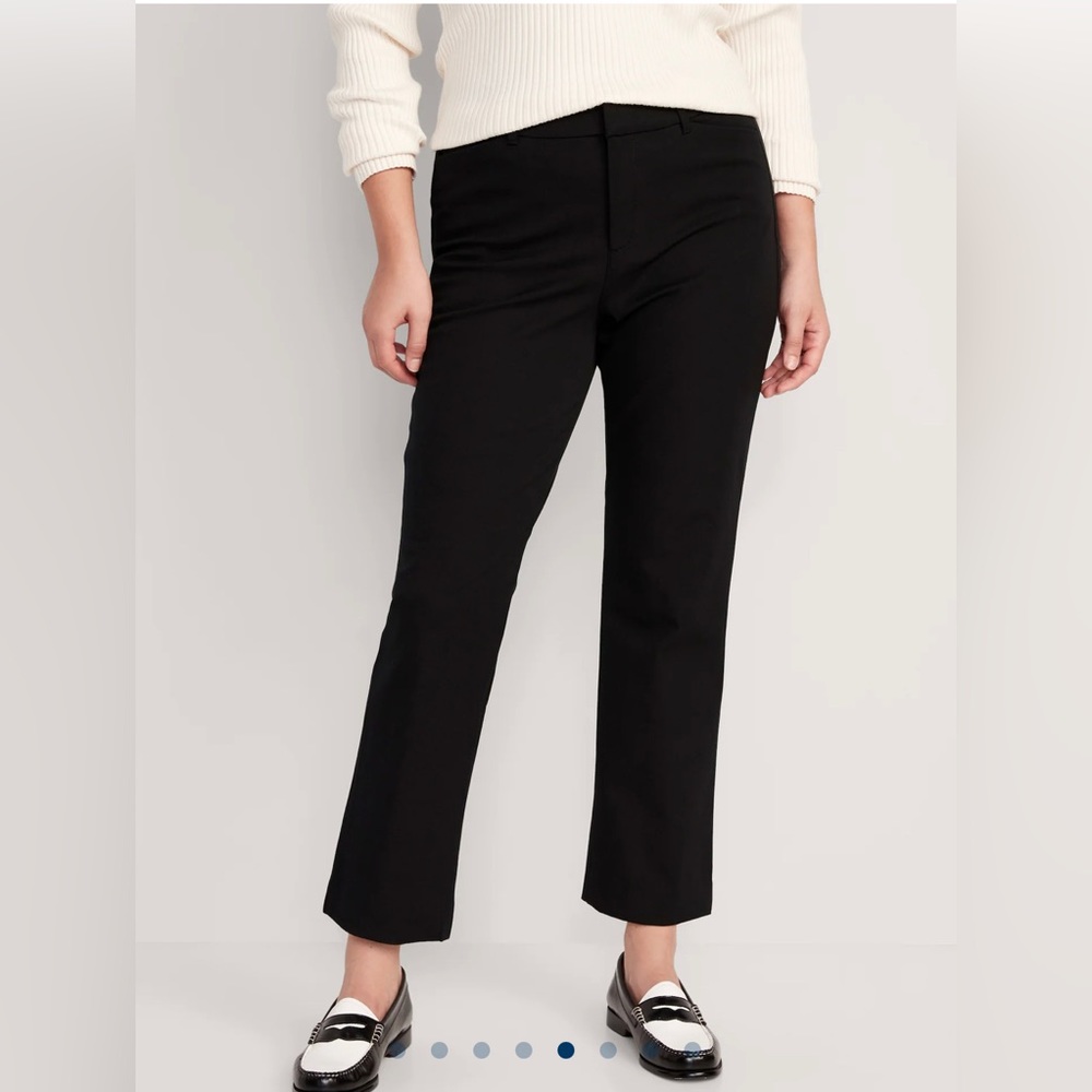 🆕 Old Navy Women’s High-Waisted Pixie Straight Ankle Pants Black 14 Tall Large - Picture 6 of 15